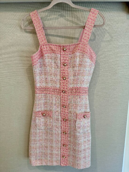 Amanda Uprichard Dresses & Skirts - Amanda Uprichard Archie Pink Tweed Mini Dress Size S REVOLVE